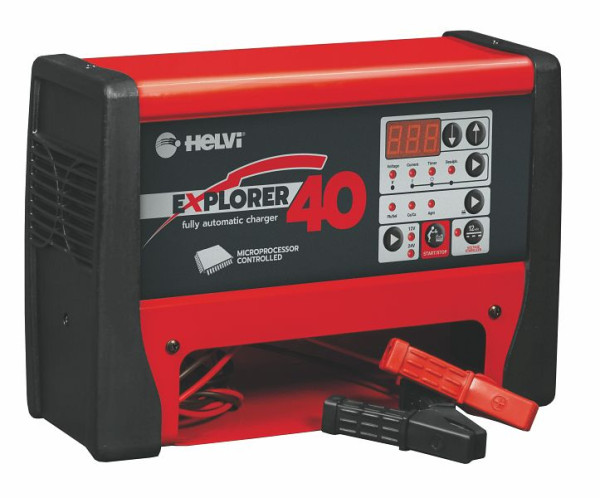 Helvi Batterieladegerät Explorer 40, Wählbarer Ladestrom und Timerfunktion, 20268