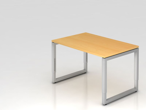 Hammerbacher Schreibtisch O-Fuß eckig 120x80cm Buche, Rechteckform mit schwebender Tischplatte, VRS12/6/S