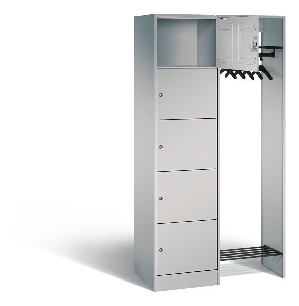 C+P Offene Garderobe Serie 8070, H1950xB960xT480mm, Farbe: Weißaluminium, 82700-00 S10030