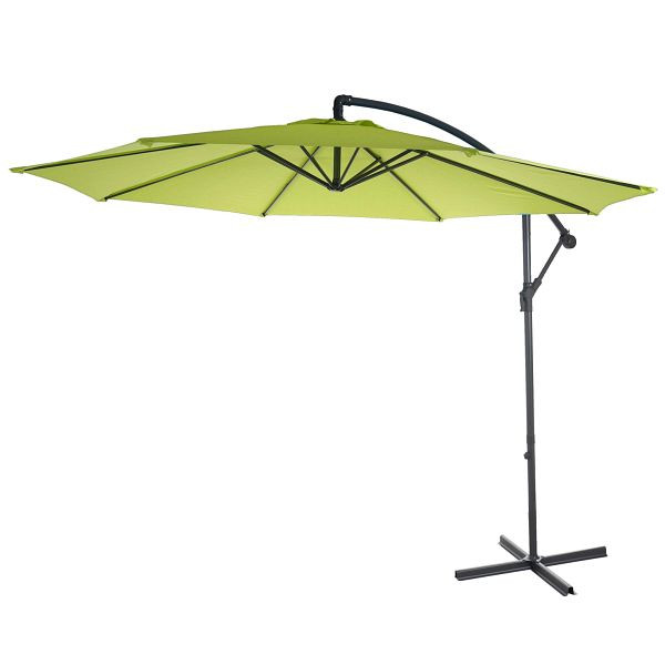 Mendler Ampelschirm Acerra, Sonnenschirm Sonnenschutz, Ø 3m neigbar, Polyester/Stahl 11kg, grün-lemon ohne Ständer, 46815