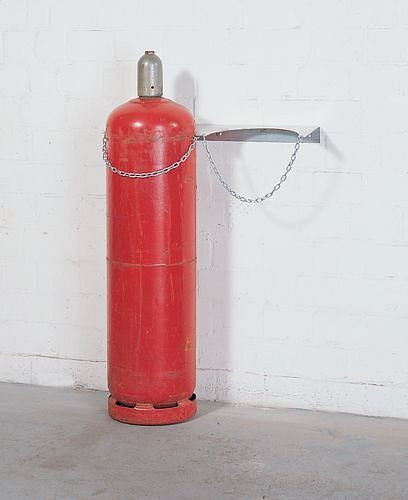 DENIOS Gasflaschen-Wandhalterung WH 320-S, Stahl, verzinkt, für 2 Flaschen (Ø 320 mm), 136486