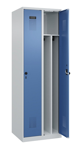 C+P Spind Evolo PLUS, 2 Abteile, 1850x600x500mm, 7035/5023, Verschluss Drehriegel, 049000-20F S10008