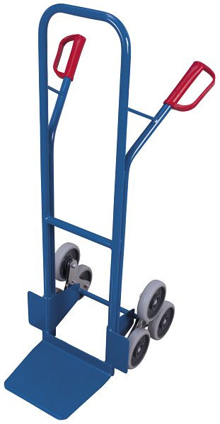 VARIOfit Treppenkarre mit 2 dreiarmigen Radsternen, Außenmaß: 620 x 625 x 1.310 mm, RAL 5010 enzianblau, sk-710.212