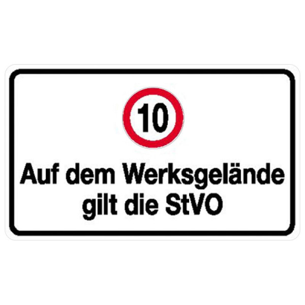 Stein HGS Verkehrsschild, Auf dem Werksgelände gilt die StVO, 900 x 600 mm, 11.5698
