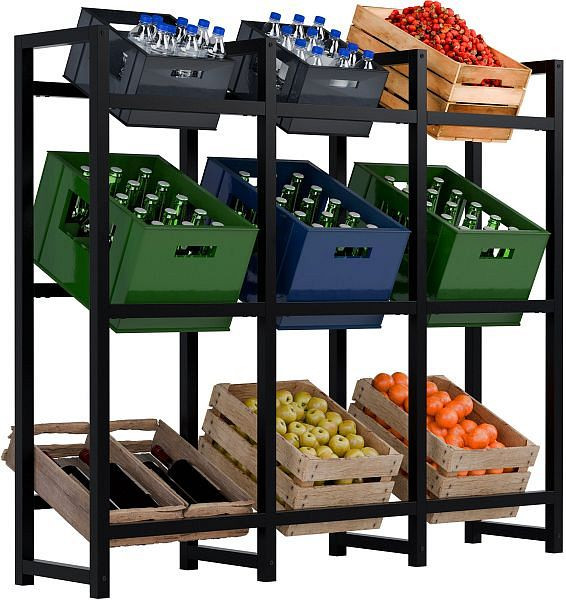 CLP 9er Getränkekistenständer Stack, schwarz, 326630
