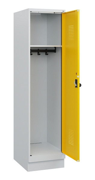 C+P Spind Evolo PLUS, Sockel, 1 Abteil, 1630x400x500mm, 7035/1023, Drehriegel, 0490205-12 S10001