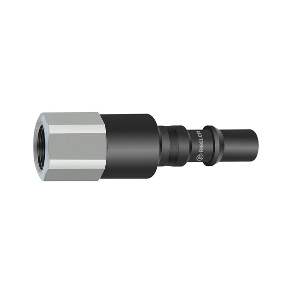 Riegler Nippel mit RSV für Kupplungen NW 8, ISO 6150 C, Stahl, G 3/8 IG, 141772