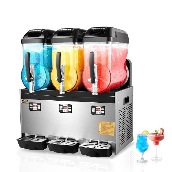 VEVOR 12Lx3 Kommerzielle Slusheis Maschine XRJ12LX3, Margarita Smoothie Getränk Maker, SYXRJX312LSGJ1LX3V2