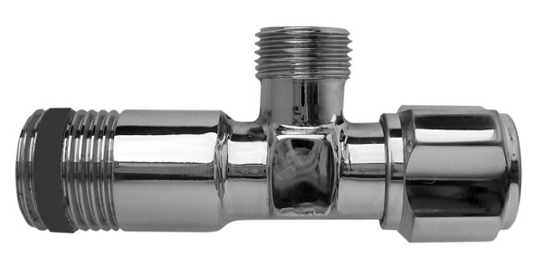 Benkiser Eckventil 1/2 Zoll x 3/8 Zoll, selbstdichtend / Teflon, OHNE MS-Quetschverschraubung, mit Schubrosette, 7303814