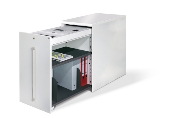 C+P Auszugschrank in Schreibtischhöhe Asisto, H740B430T800 mm, 7035/7035, links der Tischplatte, 148466-00L S10055