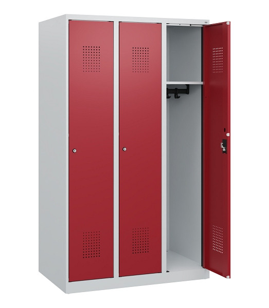 C+P Spind Evolo PLUS, 3 Abteile, 1530x900x500mm, 7035/3003, Zylinderschloss, 0490005-30 S10026