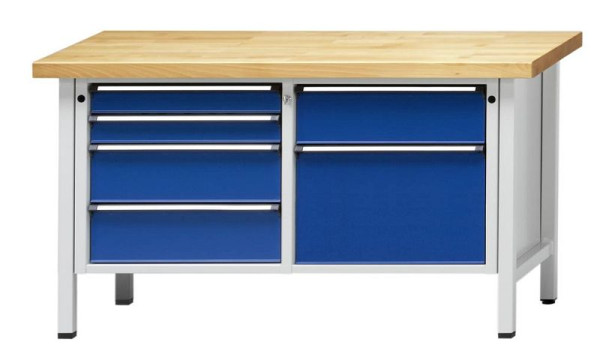 ANKE Werkbänke Kastenwerkbank, Modell 216 V, 1500 x 700 x 840 mm, RAL 7035/5010, ZBP 40 mm, 302.424