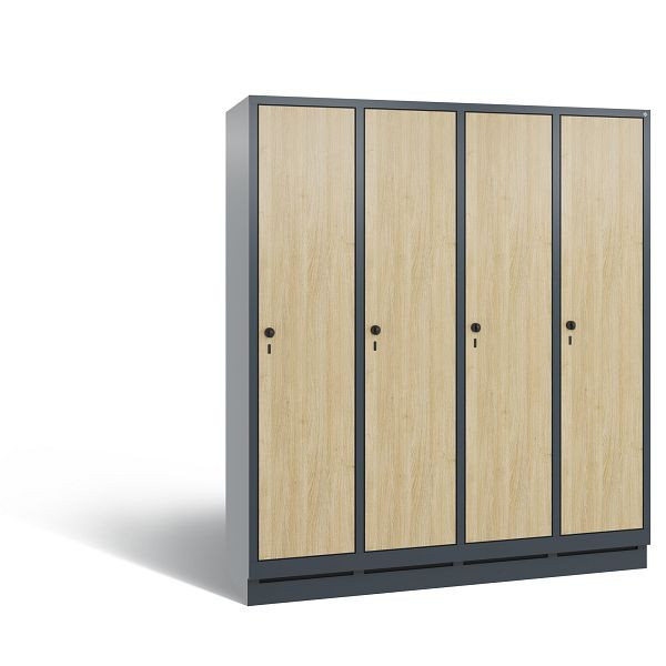 C+P Spind Evolo, 4 Abteile, H1800xB1590xT500 mm, Anthrazit/MDF Eiche, 48020-42 S10793