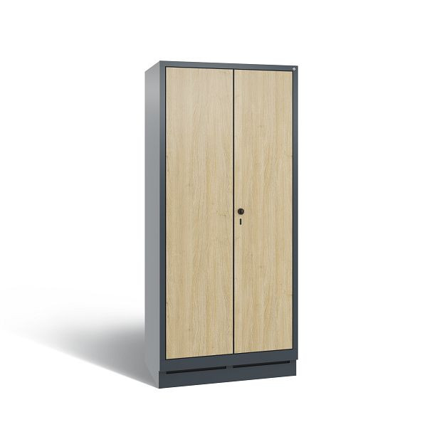 C+P Putzmittel-Spind Evolo, 2 Abteile, H1800xB810xT500 mm, Anthrazit/MDF Eiche, 48120-02 S10251