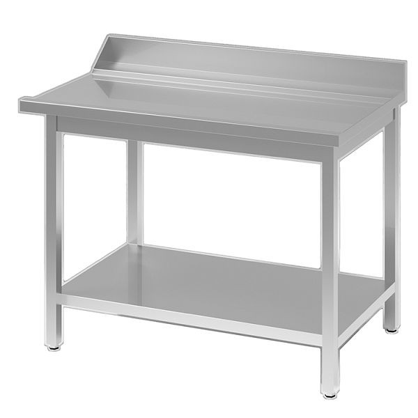 Gastro-Inox Ablauftische aus Edelstahl AISI 304 für Anschluss L, 1000(L)x700(T)x900(H)mm, 305.057