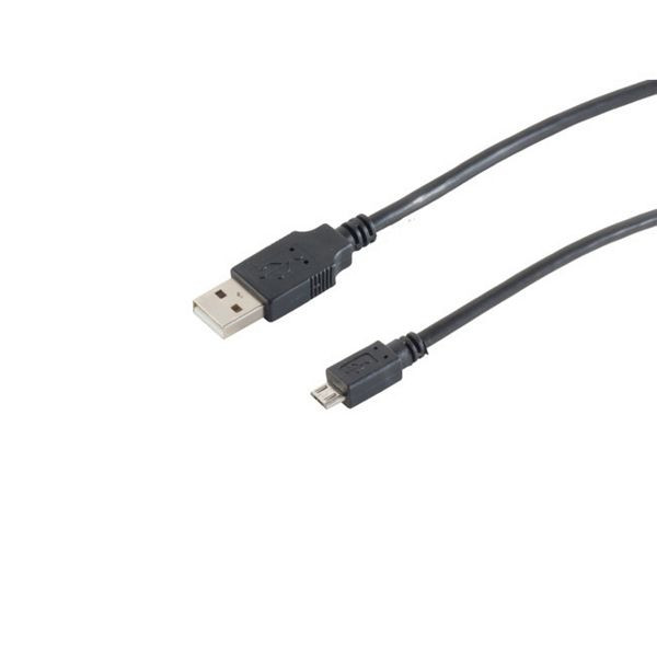 S-Conn USB-Micro Kabel, USB-A-Stecker auf USB-B MICRO Stecker, 40% schnelleres Laden USB 2.0, 5,0m, 77185-HQ