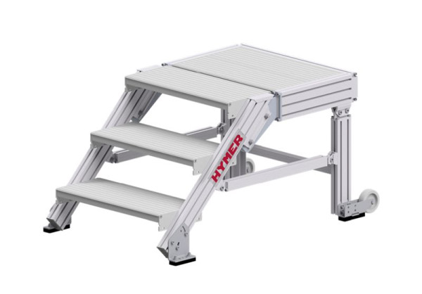 HYMER Treppenpodest nach DIN EN 14183, Stufenbreite 600 mm, 3 Stufen, Standhöhe 0,60 m, 68840603