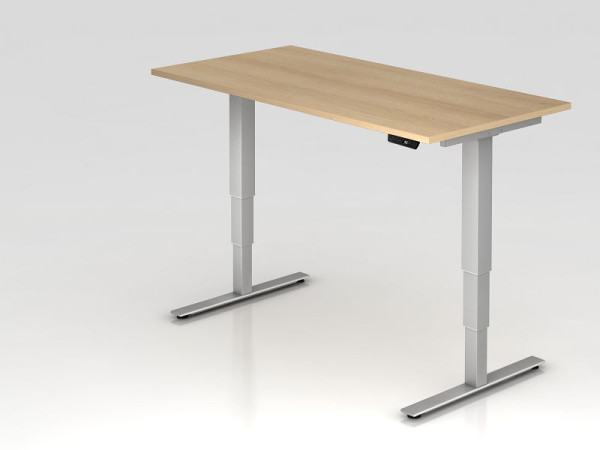 Hammerbacher Sitz-Steh-Schreibtisch elektrisch 160x80cm Eiche, Arbeitshöhe 63,5 -128,5 cm, VXDSM16/E/S