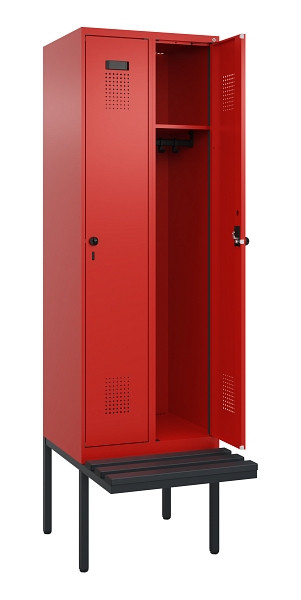 C+P Spind Evolo PLUS, 2 Abteil, 2120x600x815mm, 3020/3020, Drehriegel, Material Sitzfläche Kunststoff, 0490407-20 S10079