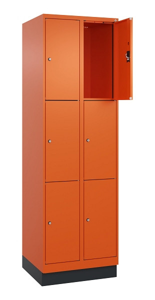 C+P Schließfachschrank Evolo PLUS, mit Sockel, 6 Fächer, 1950x600x500mm, 2004/20, 049020-203 S10023