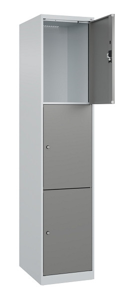 C+P Schließfachschrank Evolo PLUS, 3 Fächer, 1850x400x500mm, 7035/0004, 049000-123 S10014