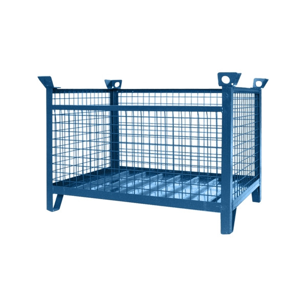 Eichinger Industrie Gitterbox-Stapelpalette, 1500 kg, LxBxH 1200x800x750 mm, enzianblau, Klappbar, 13150600000097