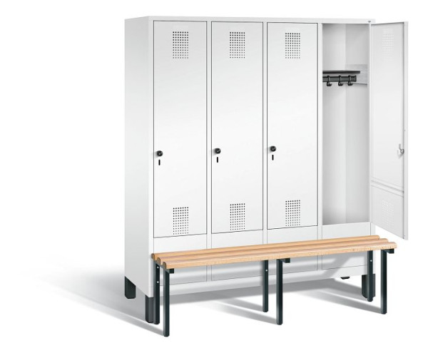 C+P Garderobenschrank Evolo, H1850xB1590xT815mm, Farbe: Verkehrsweiß, 48030-42 S10120