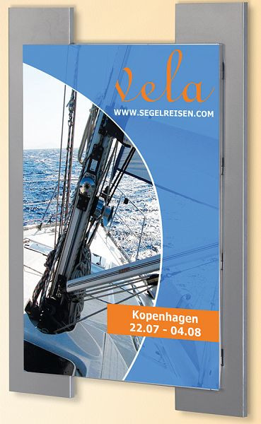 Kerkmann Plakathalter Look DIN A1, B 754 x T 20 x H 1000 mm, alusilber/transparent, 43652914