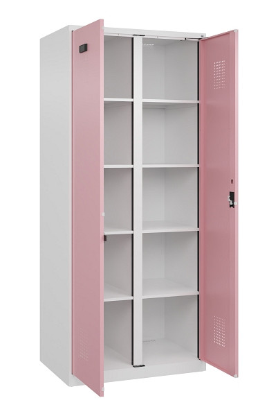 C+P Wäsche-Spind Evolo PLUS, 2 Abteile, 1850x800x500mm, 9016/3015, Verschluss Zylinderschloss, 049002-22B S10045