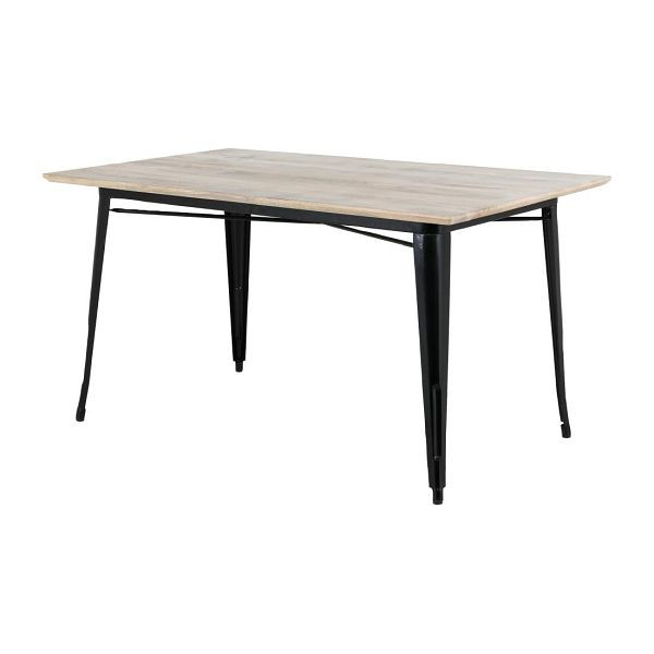 Bolero Bistro Esstisch Mangoholzplatte Schwarzer Rahmen 1450mm, HZ808
