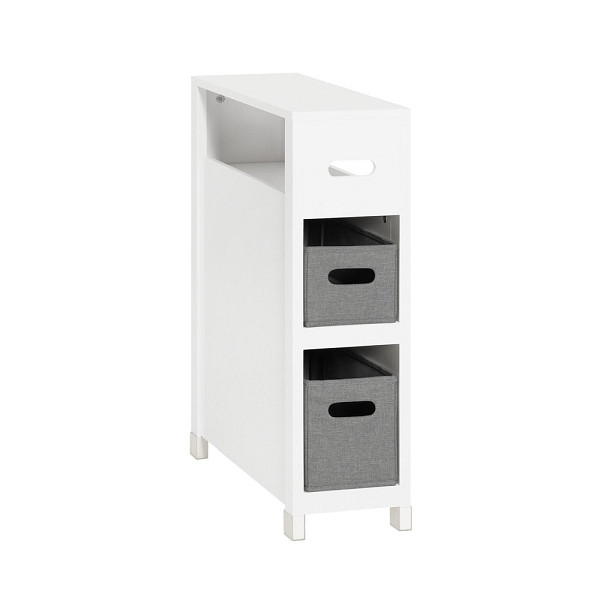 SoBuy Badunterschrank mit zwei Schubladen Weiß 60x20x70 cm, Funktional, BZR83-W