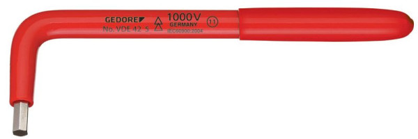 GEDORE VDE-Winkelschraubendreher für Innensechskantschrauben 6 mm, 2324873