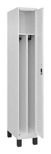 C+P Spind Classic PLUS, Füße, 1 Abteil, 1950x300x500mm, 9016/9016, Verschluss Zylinderschloss, 080010-10F S10029