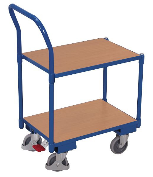 VARIOfit Euro-System-Roller mit 2 Ladeflächen und Schiebebügel, Ladefläche: 610 x 415 mm, RAL 5010 enzianblau, Ladehöhe: 235 / 665 mm, sw-410.553