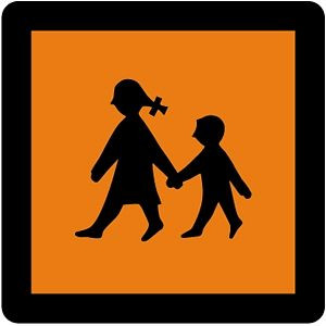 Moedel Schulbusschild starr, Aluminium 2 mm, orange reflektierend RA1, 600x600 mm, 52925