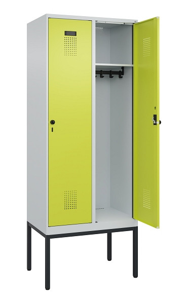 C+P Spind Evolo PLUS, Gestell, 2 Abteile, 2120x800x500mm, 7035/0024, Verschluss Drehriegel, Ablageböden 2, 0490307-22 S10015