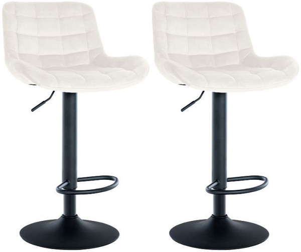 CLP Barhocker Tover Samt, creme, VE: 2 Stück, 322338