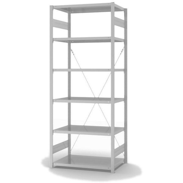 hofe Grundregal, zerlegt, 6 Böden 2500 x 600 x 1000 mm, lichtgrau ähnlich RAL 7035 ableitfähig kunststoffbeschichtet, HKG25610ESD