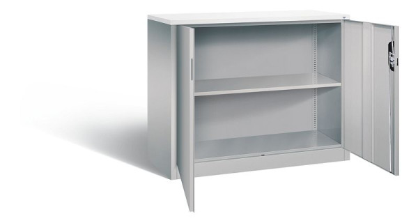 C+P Büroschrank Acurado, H1000xB1200xT500mm, Farbe: Weißaluminium, Muldengriff, 2 OH, 9486-1200 S10310