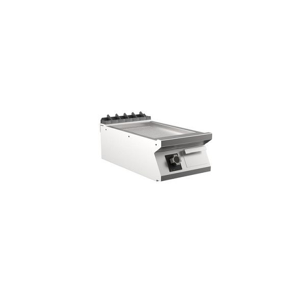 Mareno M1-700 elektrische Grillplatte mit gerippter Mattchromplatte, 40cm, 400(B)x750(T)x250(H)mm, FT74ERCST, 171.237