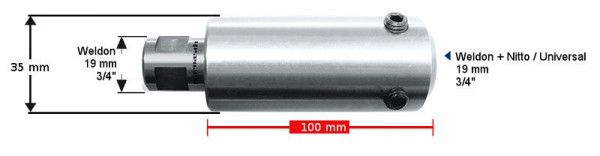 Karnasch Verlängerung 100mm Weldon 19mm / 3/4', VE: 2 Stück, 201417