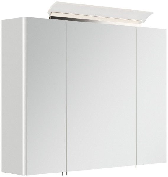 Posseik Spiegelschrank 80cm inkl. Design LED-Lampe und Glasböden weiss hochglanz, PSPS80CM1000002DE