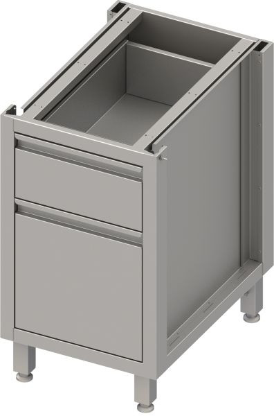 Stalgast Unterschrank BOX50 mit zwei unterschiedlichen Schubladen, 450x540x700 mm, BX45513