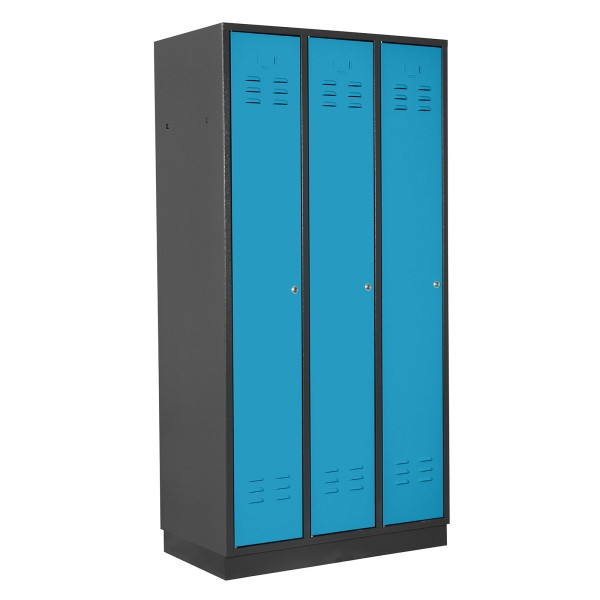ADB Spind 3-türig, Farbe RAL 7016/5012, regular door, 41906