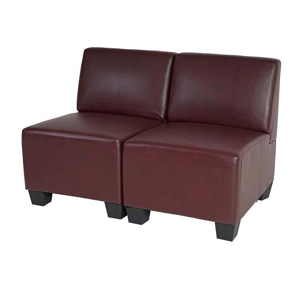 Mendler Modular 2-Sitzer Sofa Couch Lyon, Kunstleder, rot-braun, ohne Armlehnen, 2x75174