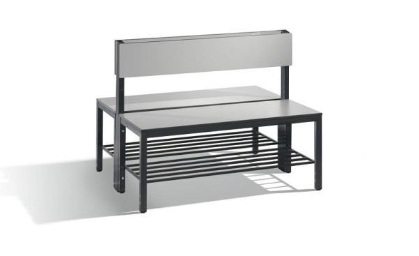C+P Doppelseitige Sitzbank mit Rückenlehne, Basic Plus, H796xB1000xT760mm, 8060-410 S10001