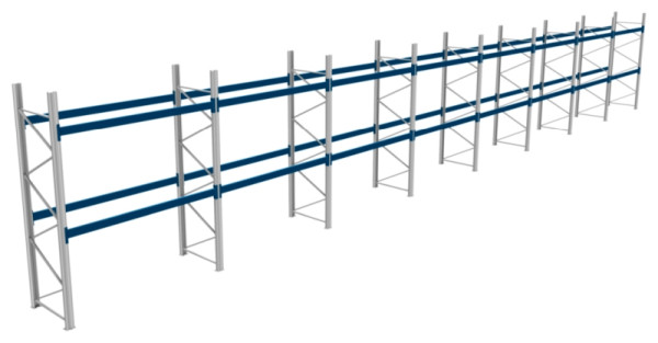 BITO Palettenregal P2 3505x1100x22700 Komplettregal, 2E, 800 RAL5010 U, 56432