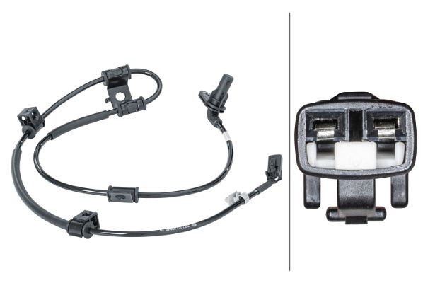 HELLA Sensor, Raddrehzahl - 12V - 2-polig - Kabel: 970mm - mit Halter, 6PU 012 679-691