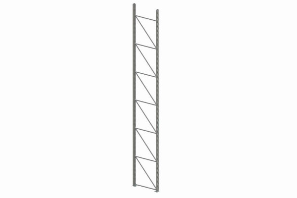 Meta Ständer 100/20 7100x1100 mm, verzinkt, für Palettenregal MULTIPAL, 200174383