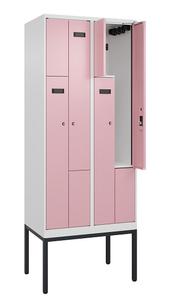 C+P Z-Spind Evolo PLUS, Gestell, 4 Fächer, 2120x800x500mm, 9016/3015, Zylinderschloss, 0490337-224 S10045
